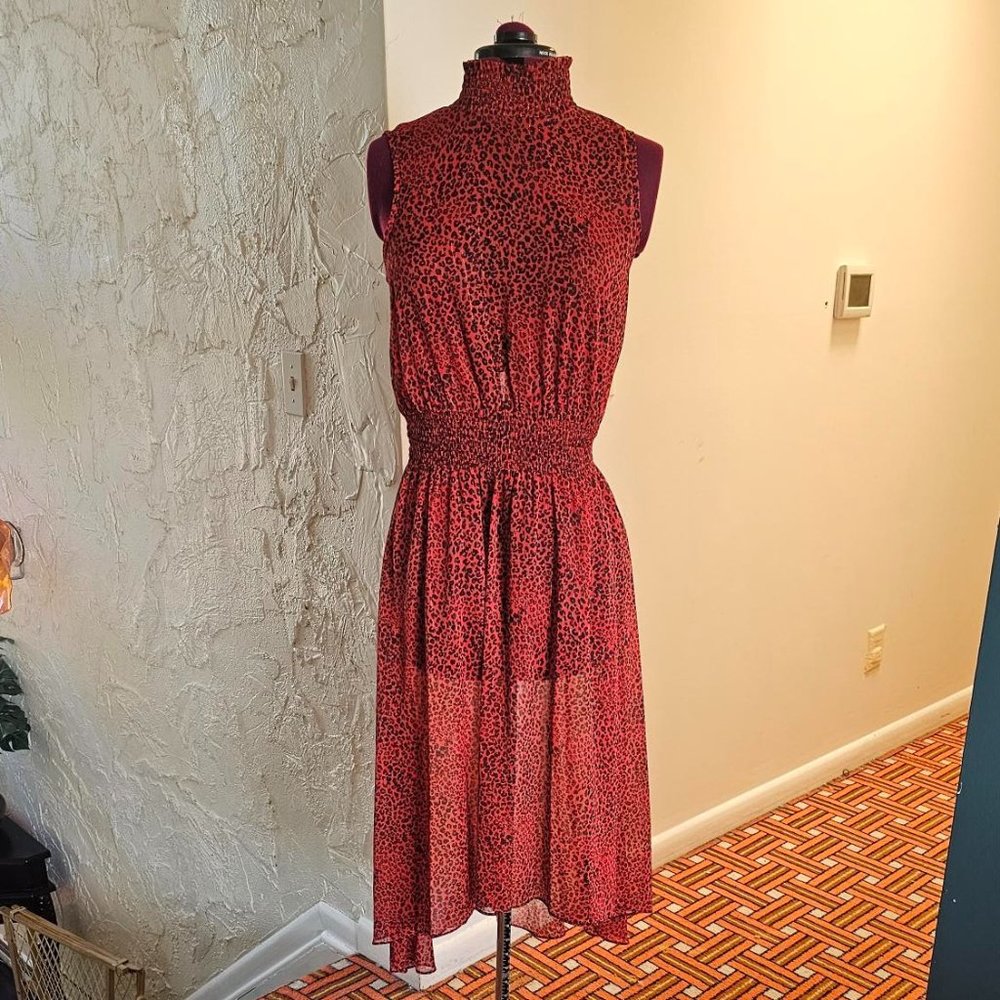 Cheetah Print Red Dress